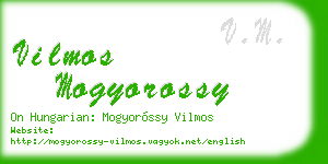 vilmos mogyorossy business card