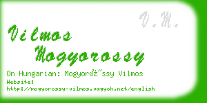 vilmos mogyorossy business card